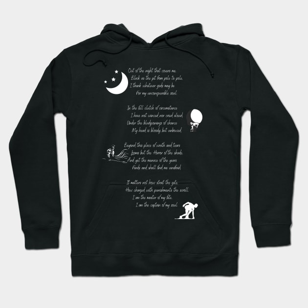 Invictius by William Ernest Henley Hoodie by Fafi